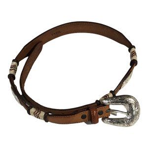 Tony Lama Women’s Size 28 Vintage Western Style Concho Leather Belt 7166L